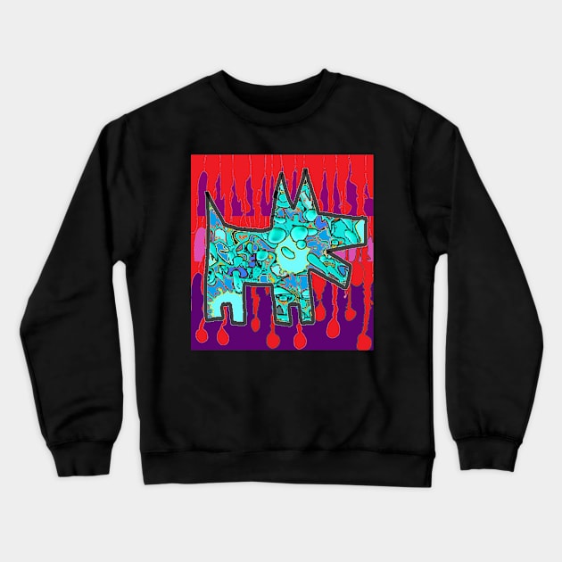 dog puppy abstract art graffiti Crewneck Sweatshirt by LowEndGraphics